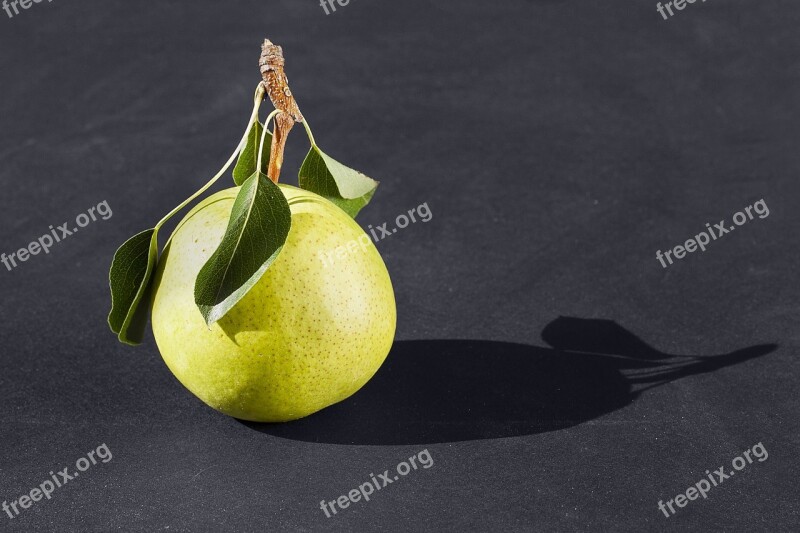 Pear Black Background Vitamins Green Sunny