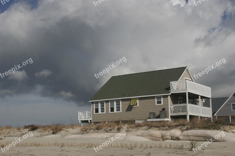 House Beach Cloud Sky Free Photos