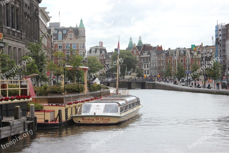 Amsterdam City Netherlands Ship Channels