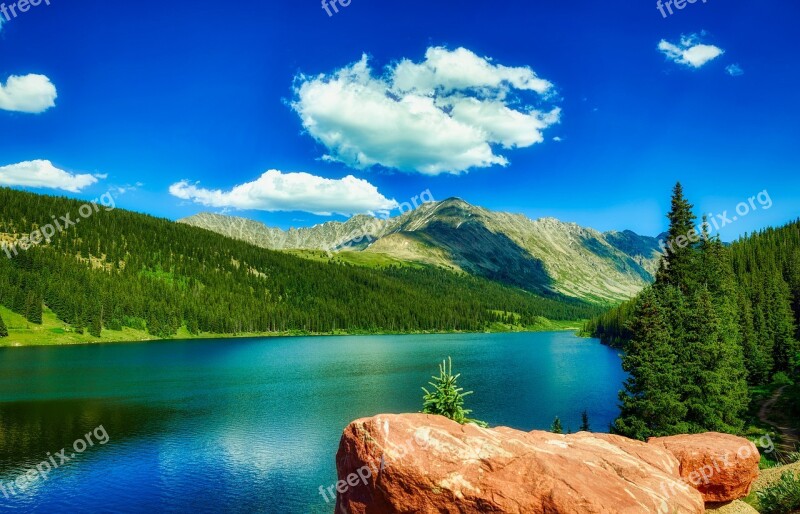 Colorado Lake Reflections Sky Clouds