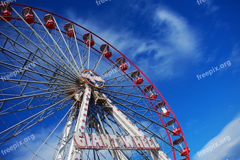 Big Wheel Giant Wheel Ferris Blue Sky Clouds