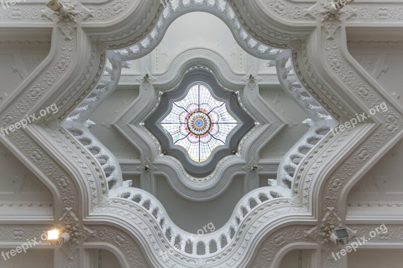 Budapest Architecture Ceiling Window Coloured Glass