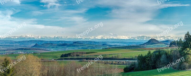 Panorama Hegau Hegauer Cone Mountain Country Baden Württemberg Lake Constance