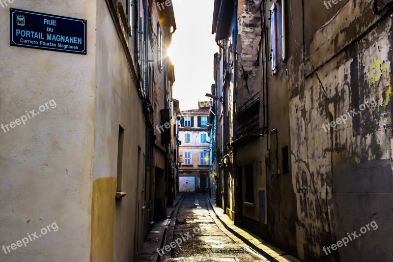 Illuminated Alley Urban Street City