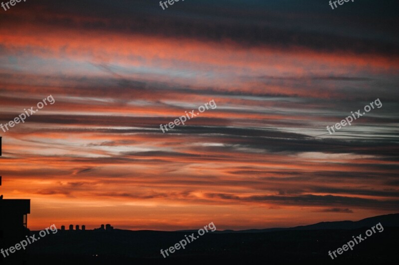 Solar Red Sky Cloud Orange