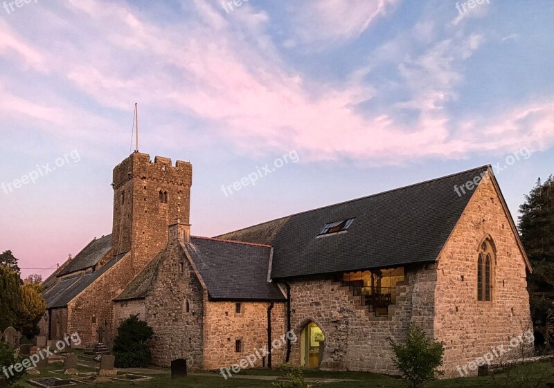 St Illytds Church Llantwit Major Golden Hour Dusk