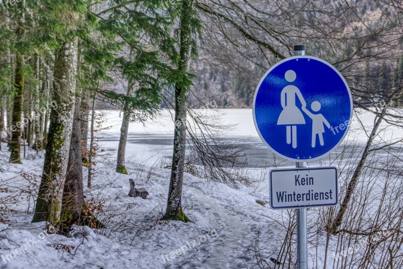 Traffic Sign Pedestrian Flatly Away Alpsee