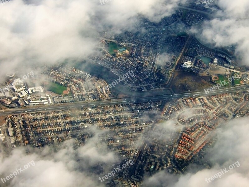 City Thoroughfare House Car Clouds