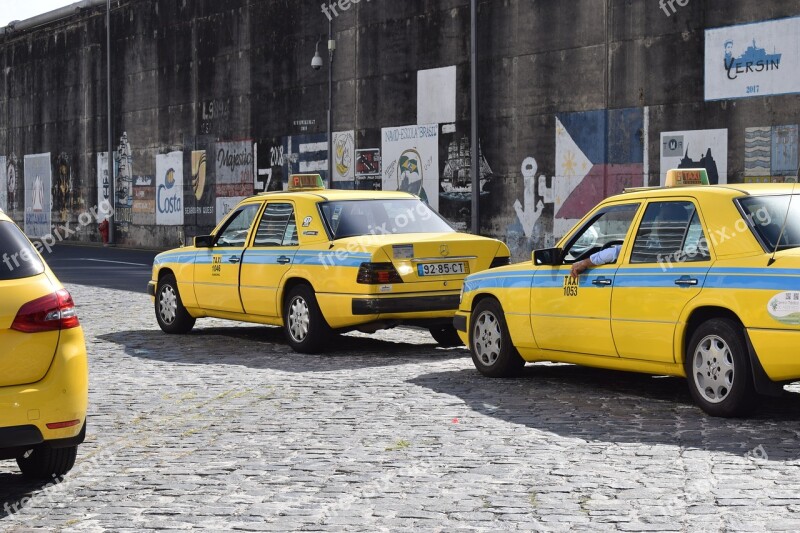 Taxi Auto Yellow Traffic Road