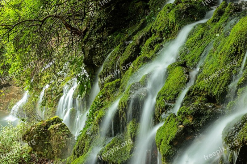 Waterfall Moss Moss Valley Nature Water