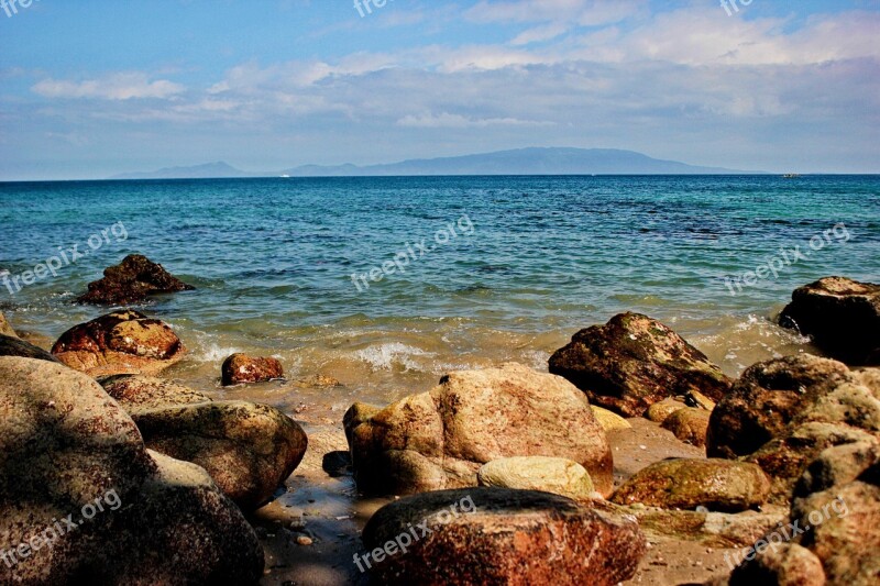 Beach Rocks Puerto Galera Puerto Galera Beach Mountain