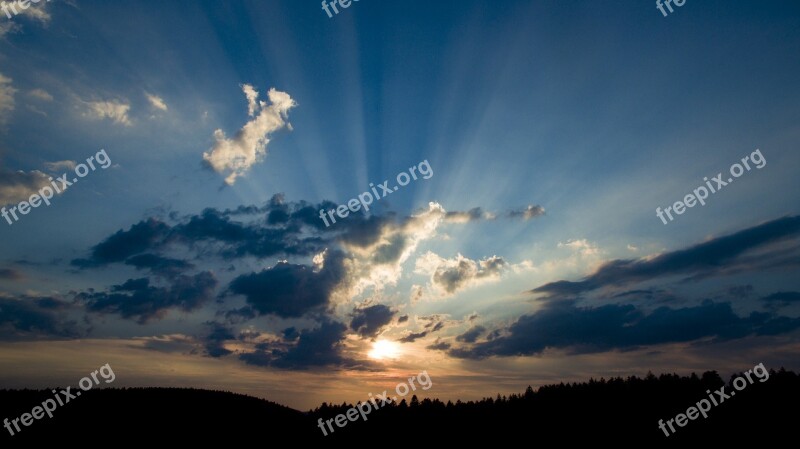 Sky Black Forest Clouds Landscape Nature