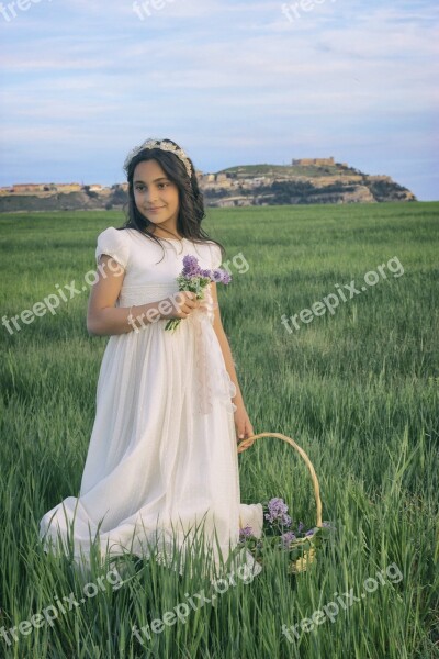 Communion Girl Castle Smile Religious