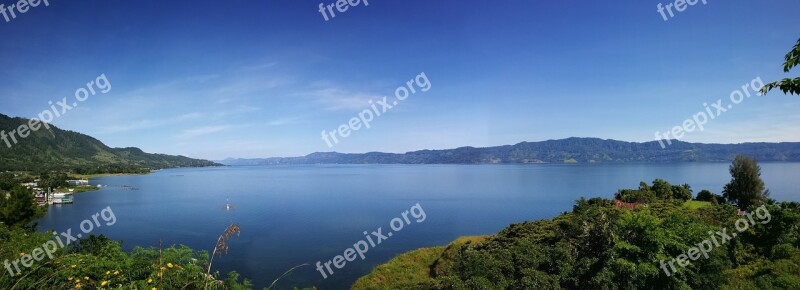 Indonesia Sumatra Lake Toba Panorama Free Photos