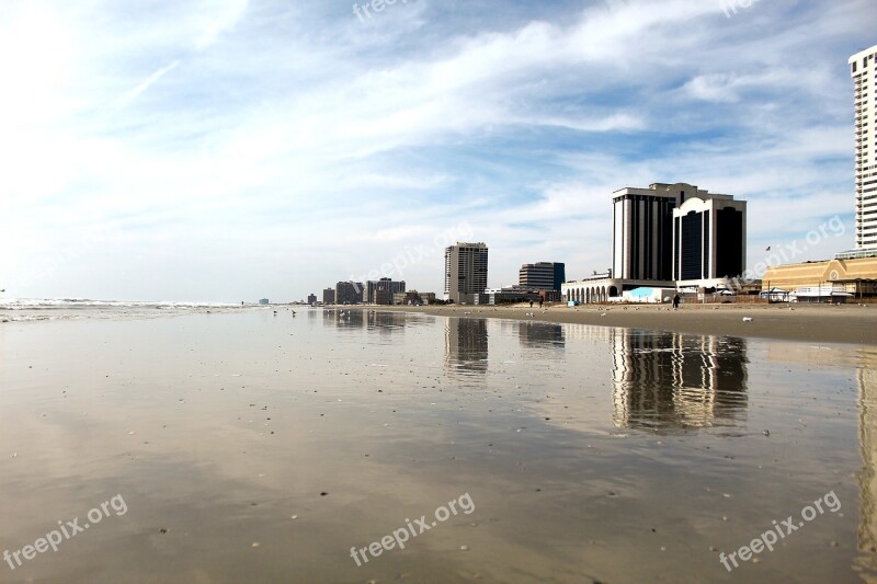 Atlantic City Beach Coast Casino Sand