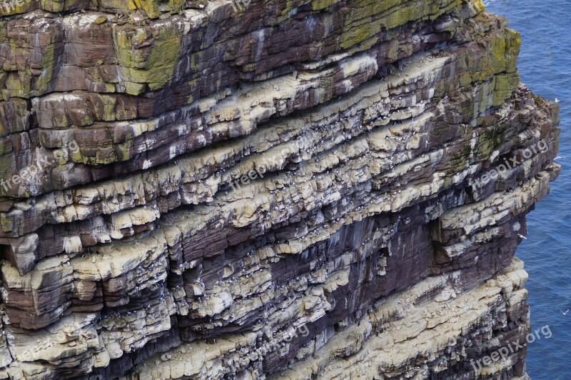 Coast Scotland Rock Cliff Sea