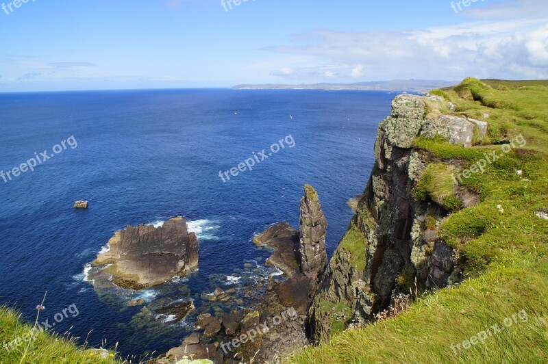 Coast Scotland Handa Island Sea Rocky Coast