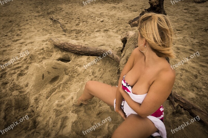 Beach Chest Sand Sexy Sensual