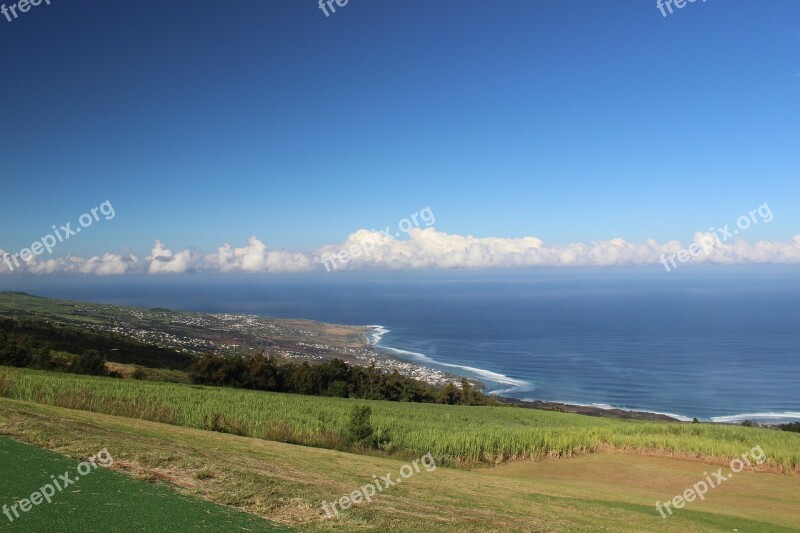 Reunion Island Saint Leu Indian Ocean Point Of View Landscape