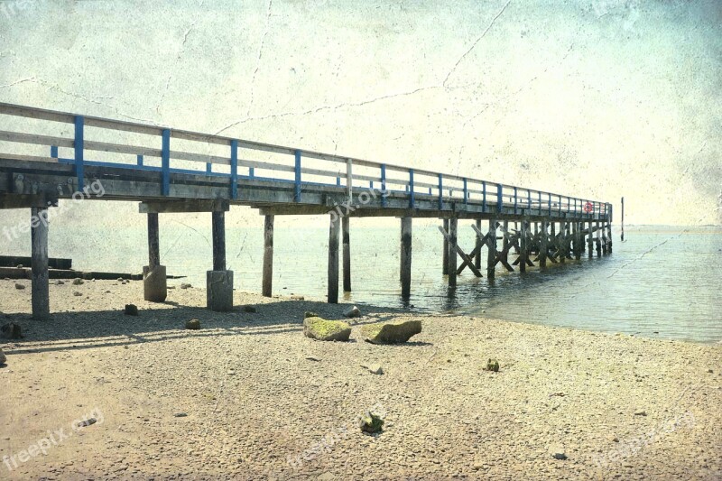 Crescent Beach Pier Vintage Old Tourism