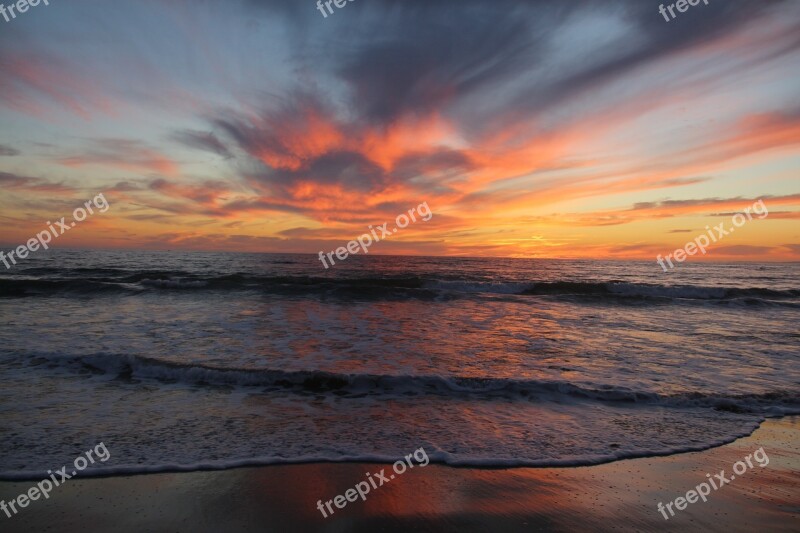 Sunset Venice Beach California Ocean Free Photos