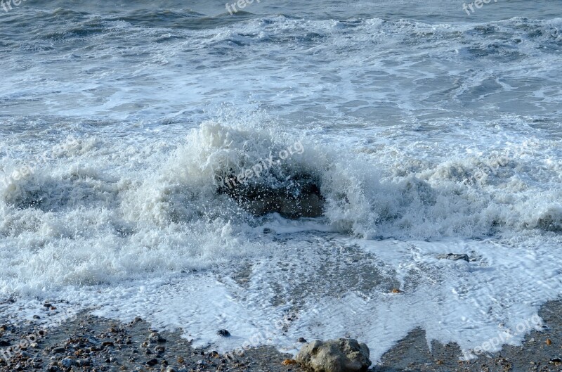 Sea Wave Rock Scum Free Photos