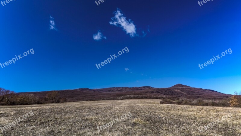 Mountains Meadow Forests Nature The Sky