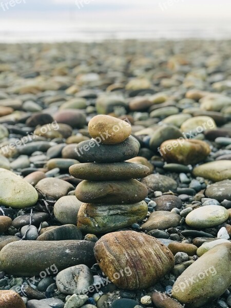 Rock Stack Beach Rocks Rock Stacked