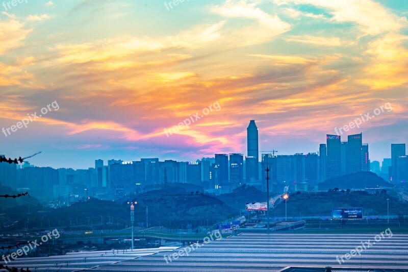 Cloud Flame Cloud Cirrus Sunset Skyline