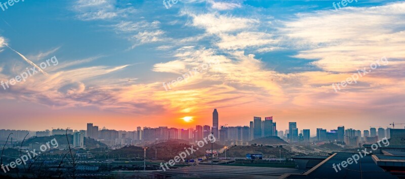 Cloud Flame Cloud Cirrus Sunset Skyline