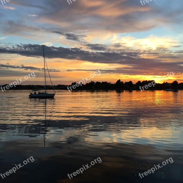 Sail Vacations Sunset Landscape Sea