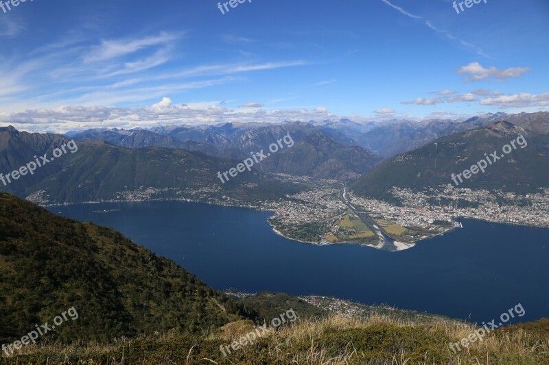 Ticino Switzerland Viewpoint Lago Maggiore View To Ascona