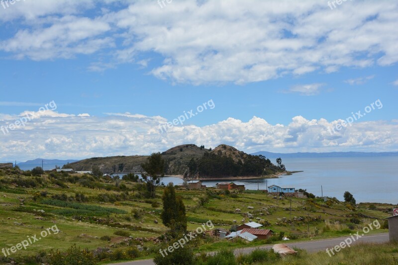 Lake Titicaca Puno Peru Nature Green