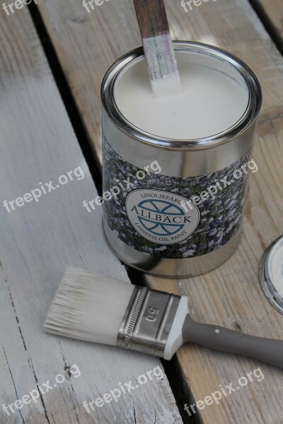 Painting Paint Brush White Wood