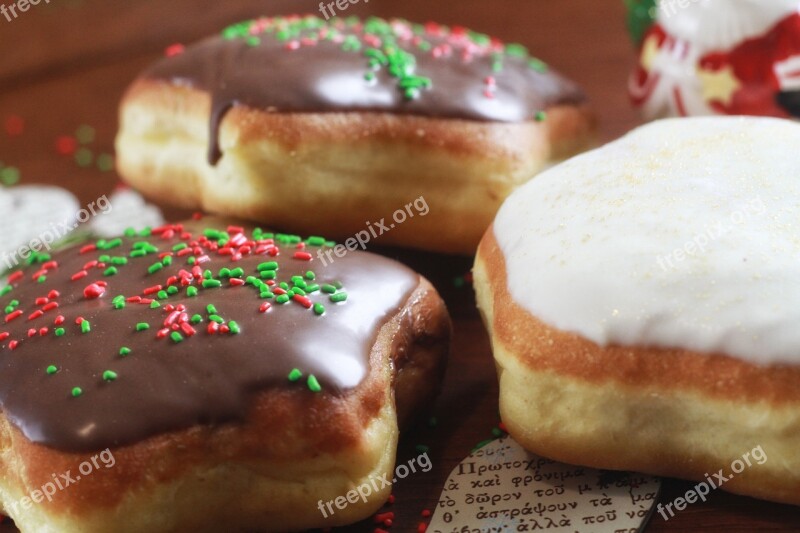 Donuts Chocolate Sweet Food Dessert