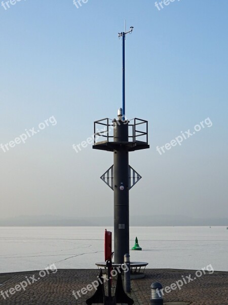 Neustrelitz Port Harbour Entrance Water Winter