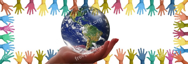 Hands Help Background Colorful Communication