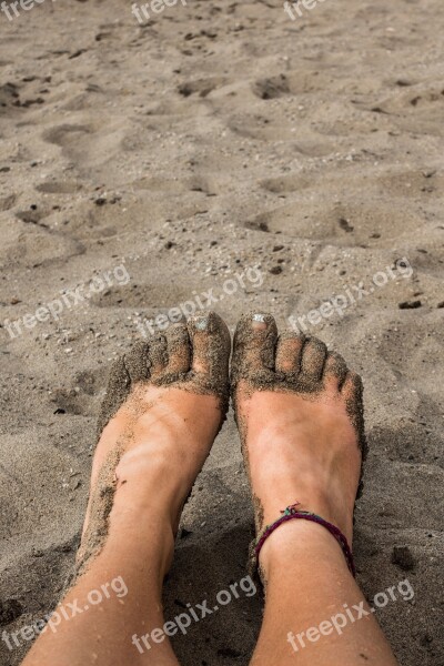 Sandy Feet Beach Sand Toes