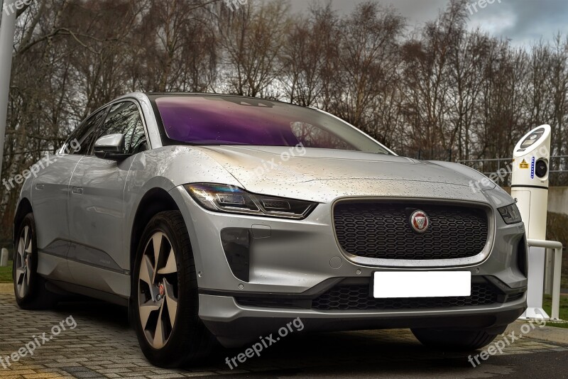 Jaguar I Pace Electric Car Charging Suv Woods