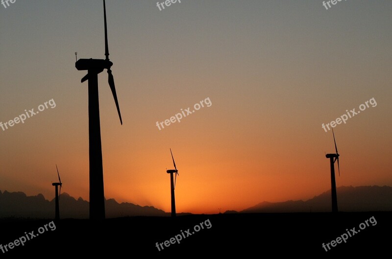 Wind Turbine Twilight Sky Landscape Energy