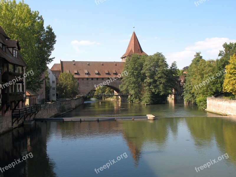 Pegnitz Historic Center River Water Nuremberg