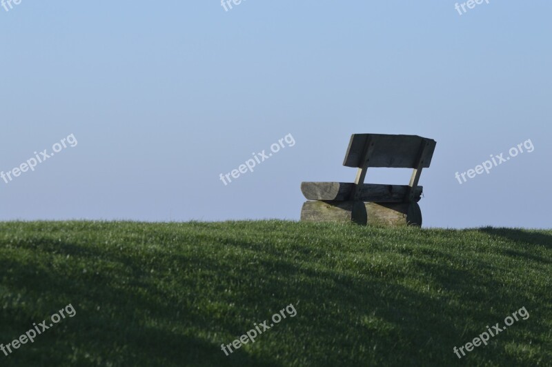 Bank Loneliness Rest Dike Nordfriesland