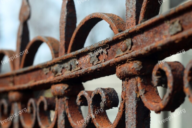 Corrosion Fencing Brown Metal Rusty