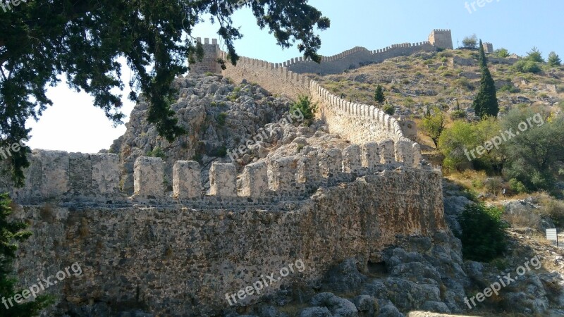 Alanya Castle Wall The Walls Of The Castle Nature