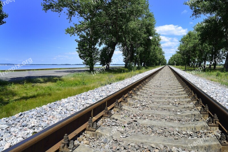 Railway Ukraine Road Landscape Transport