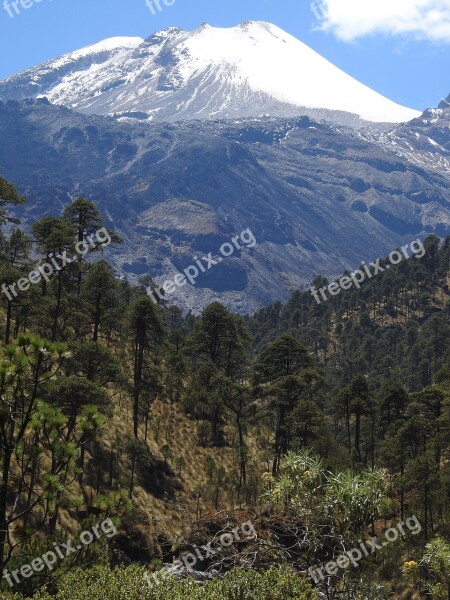 Pico De Orizaba Mountain Forest Glacier Diimine