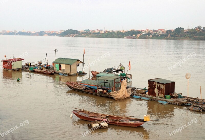 Red River Waterscape Live On The Water Hanoi Free Photos