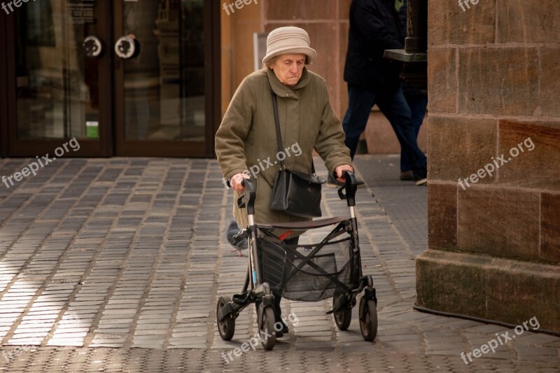 Old Age Women Grandmother Pensioner Board