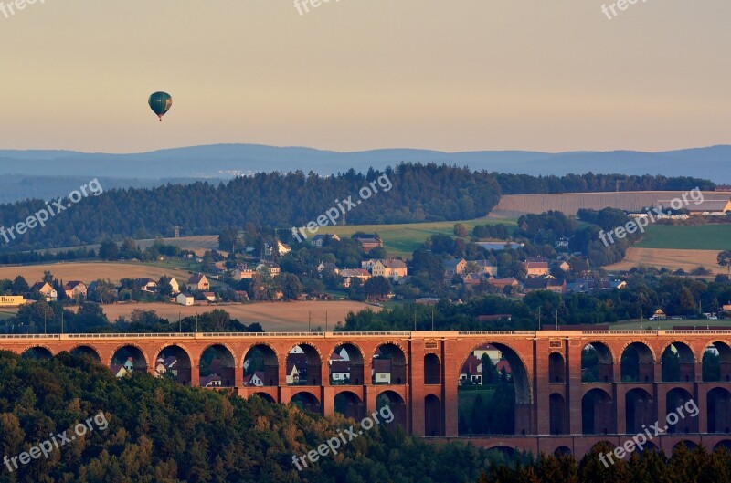 Viaduct Go Balloon Evening Landscape Lighting