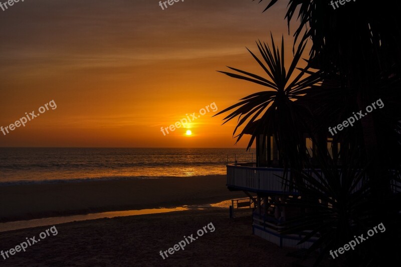 Sea Sunset Sky Beach Dusk